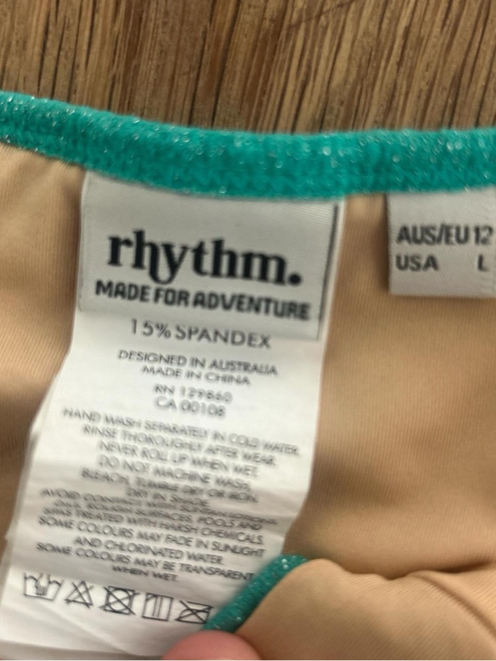 Rhythm Teal Bikini Trim with Nude Body - Picture 4 of 5